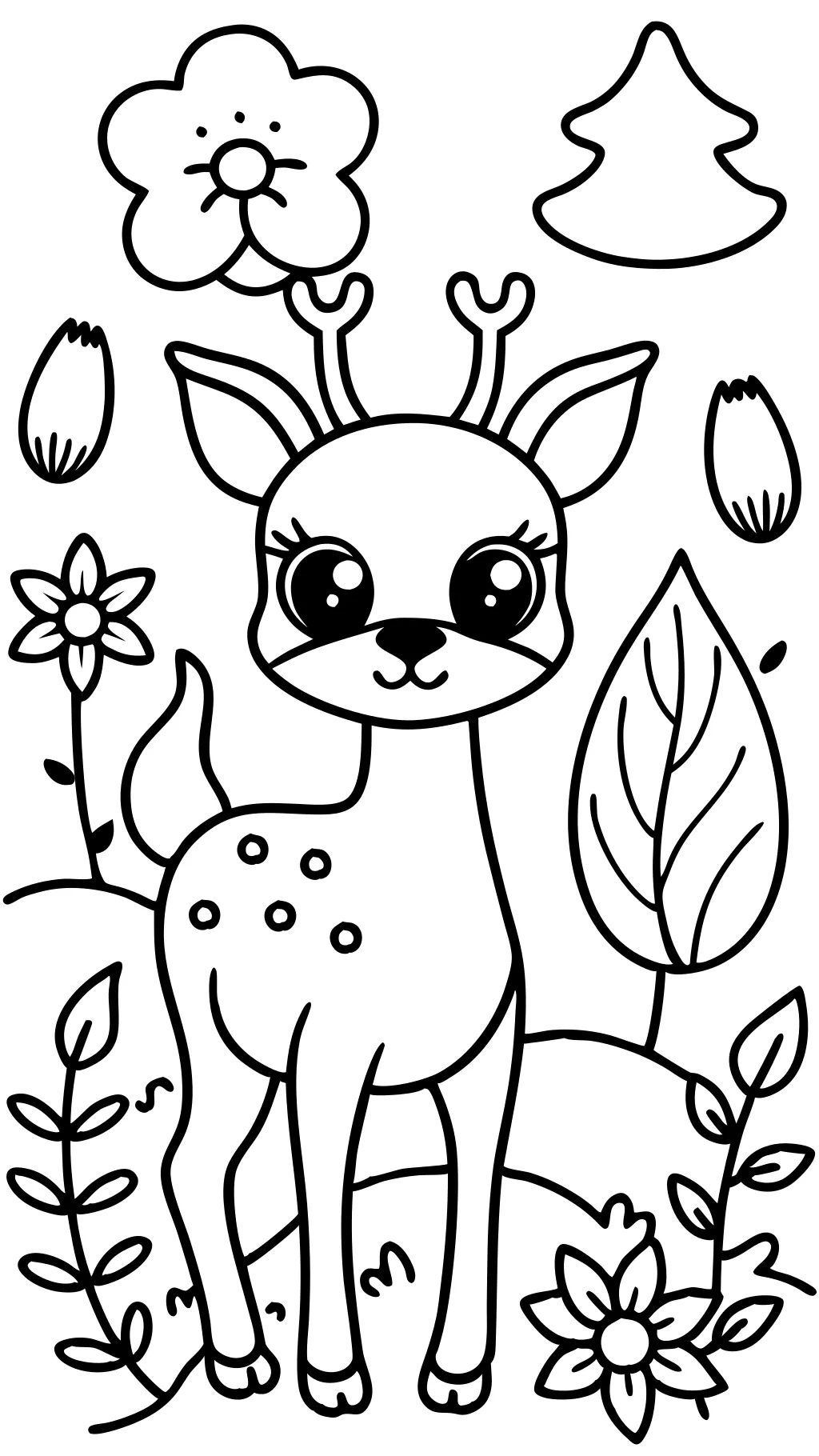 coloriage mignon cerf